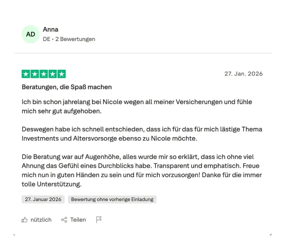 Trustpilot-Bewertung: Beratungen, die Spaß machen